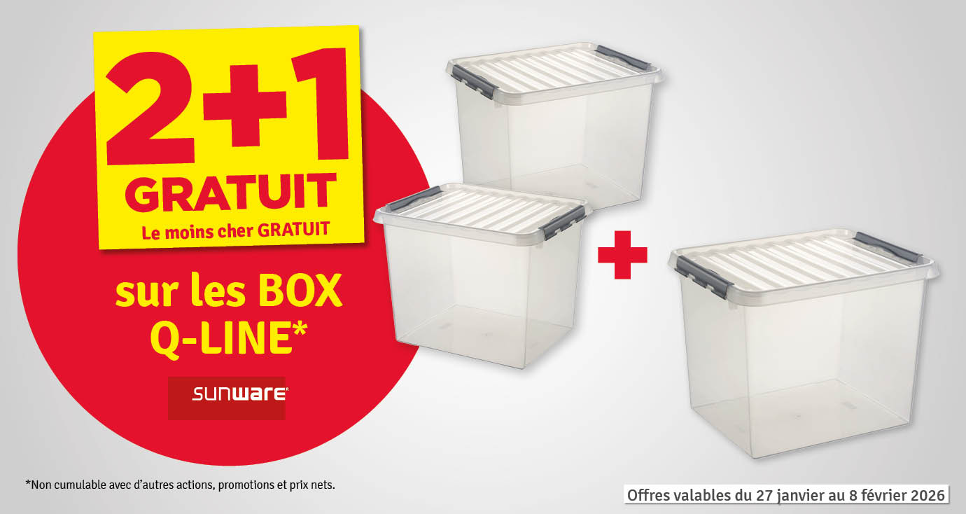 2+1 gratuit sur les box Q-Line SUNWARE